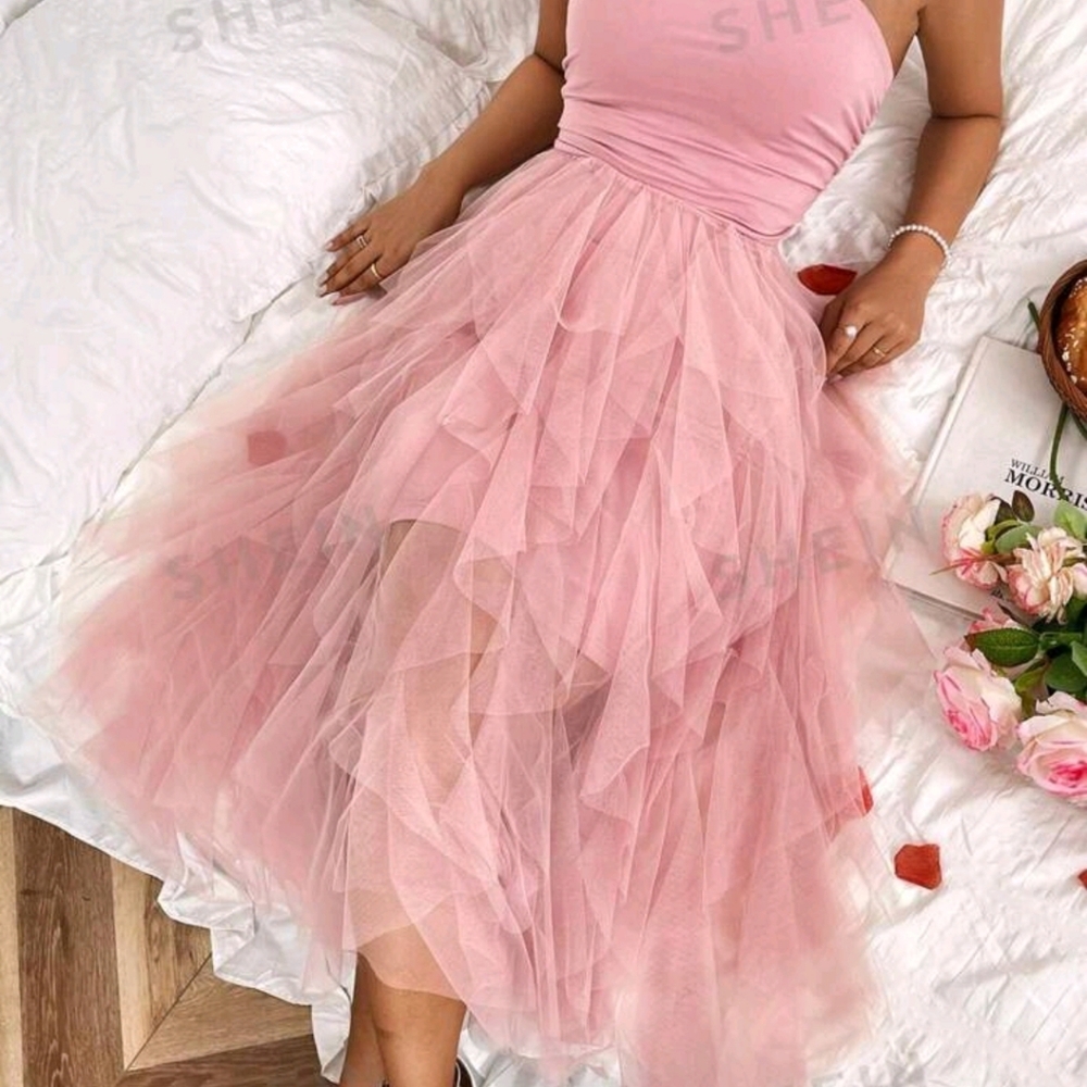 Pretty Pink Flounce Dress